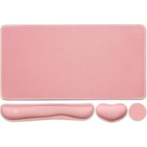 4-in-1 Large Mouse Pad, Keyboard Wrist Rest Pad & Wrist Support Mousepad Set